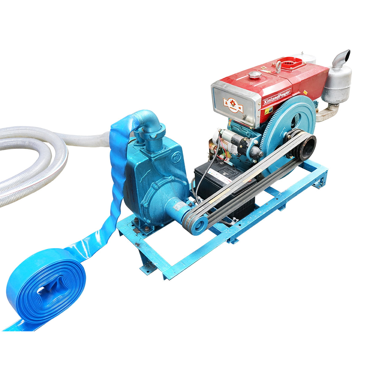 Irrigation system with 15 sprinklers, 16.2KW diesel engine, electric start