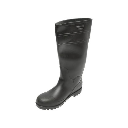 Black PVC work boots with steel toe size 40 005GB