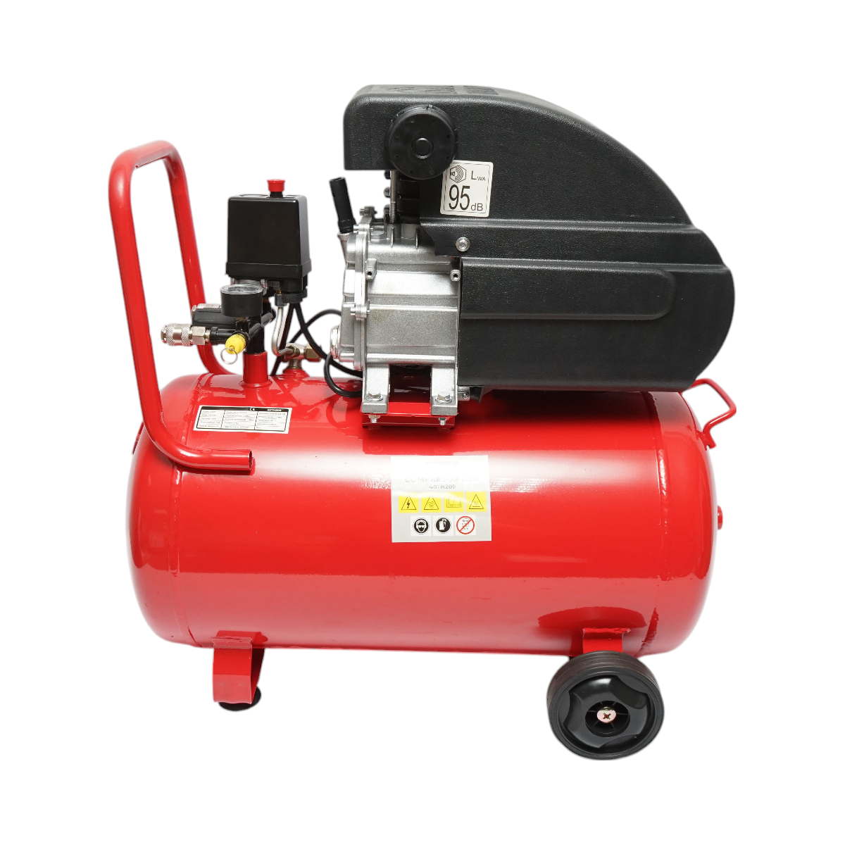 Air compressor with a volume of 50L, motor power 1.5KW/2HP, maximum pressure 8 bar, air intake volume 195L THOR