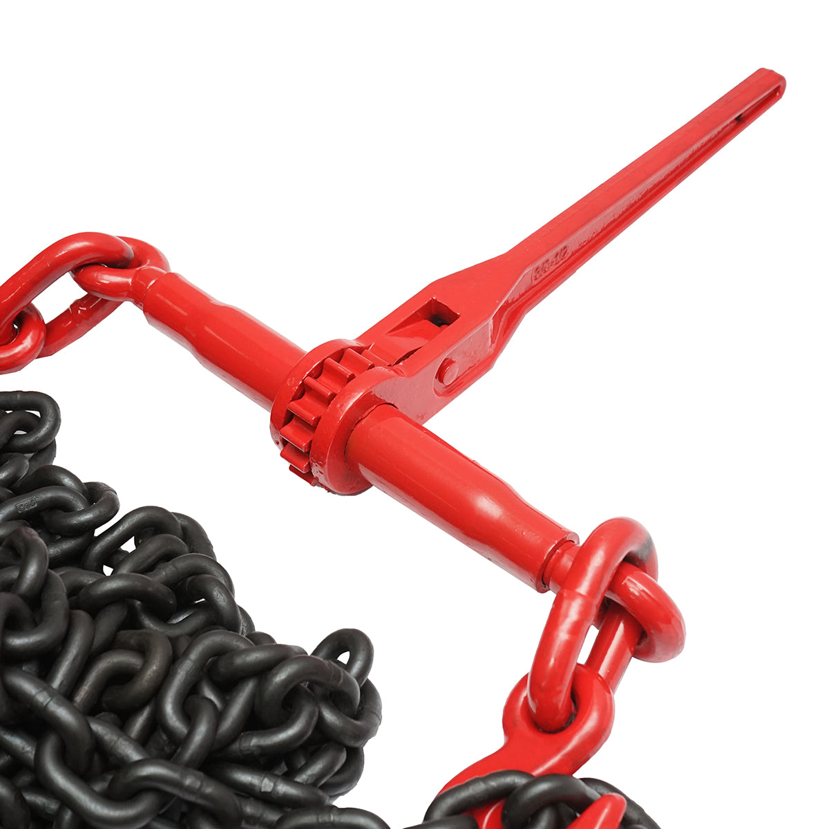 Anchor chain for heavy equipment with ratchet tensioning device, supported weight 6.3T, chain length 6m, link thickness 10mm