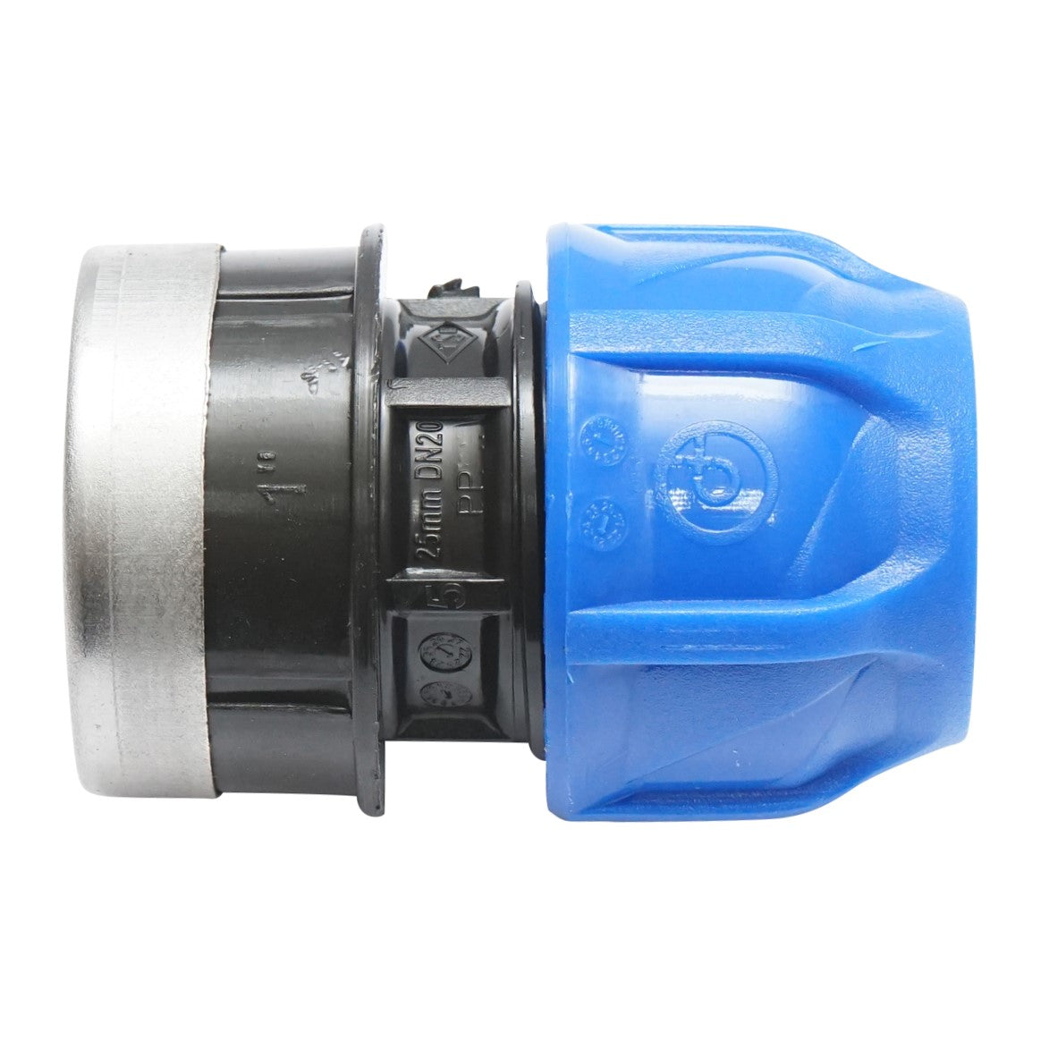 Compression fitting with internal thread D25mmx1 inch, PN16 for irrigation systems