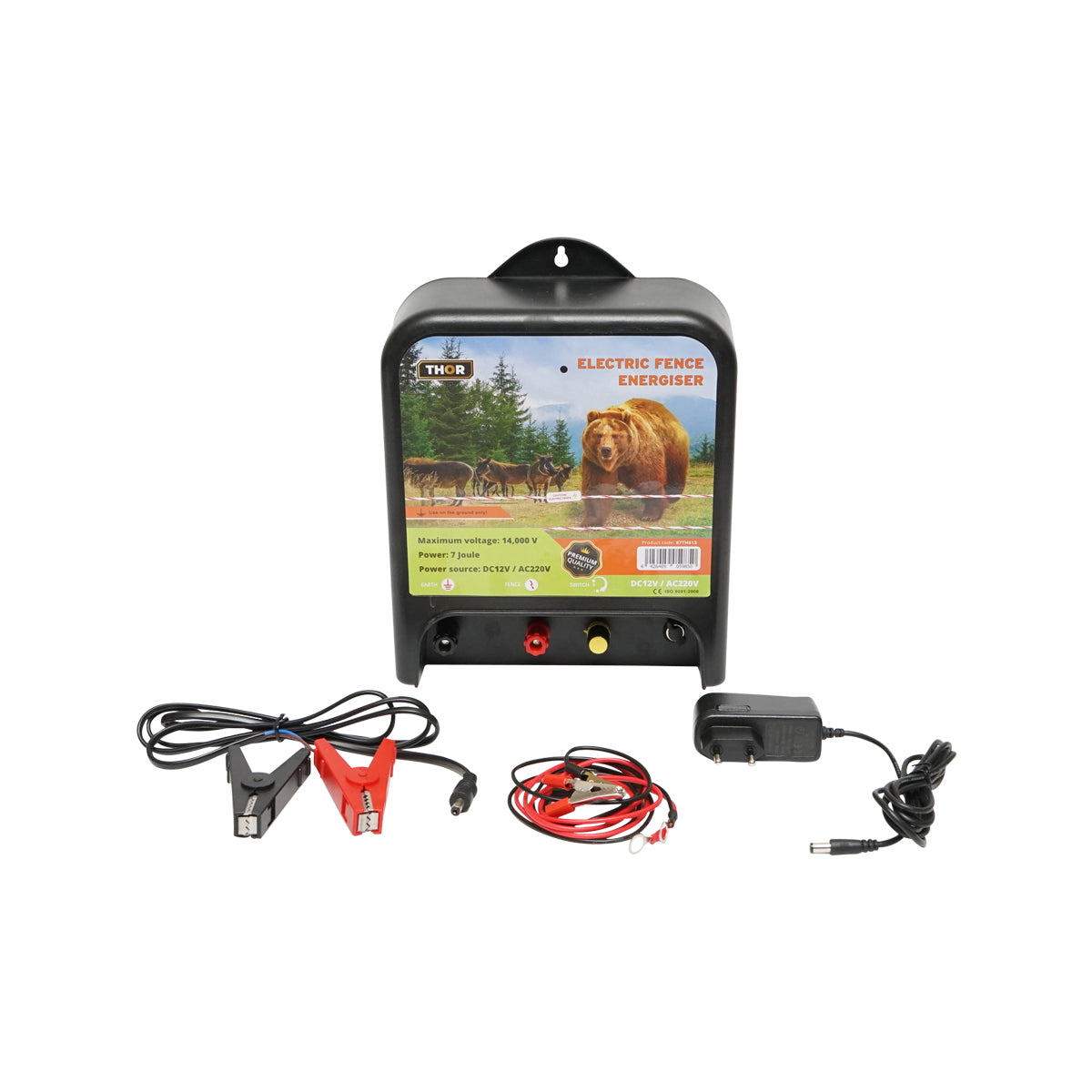 DC 220V / AC 12V impulse generator device, 7 Joules for electric fence for cattle-bear-wild boar Thor