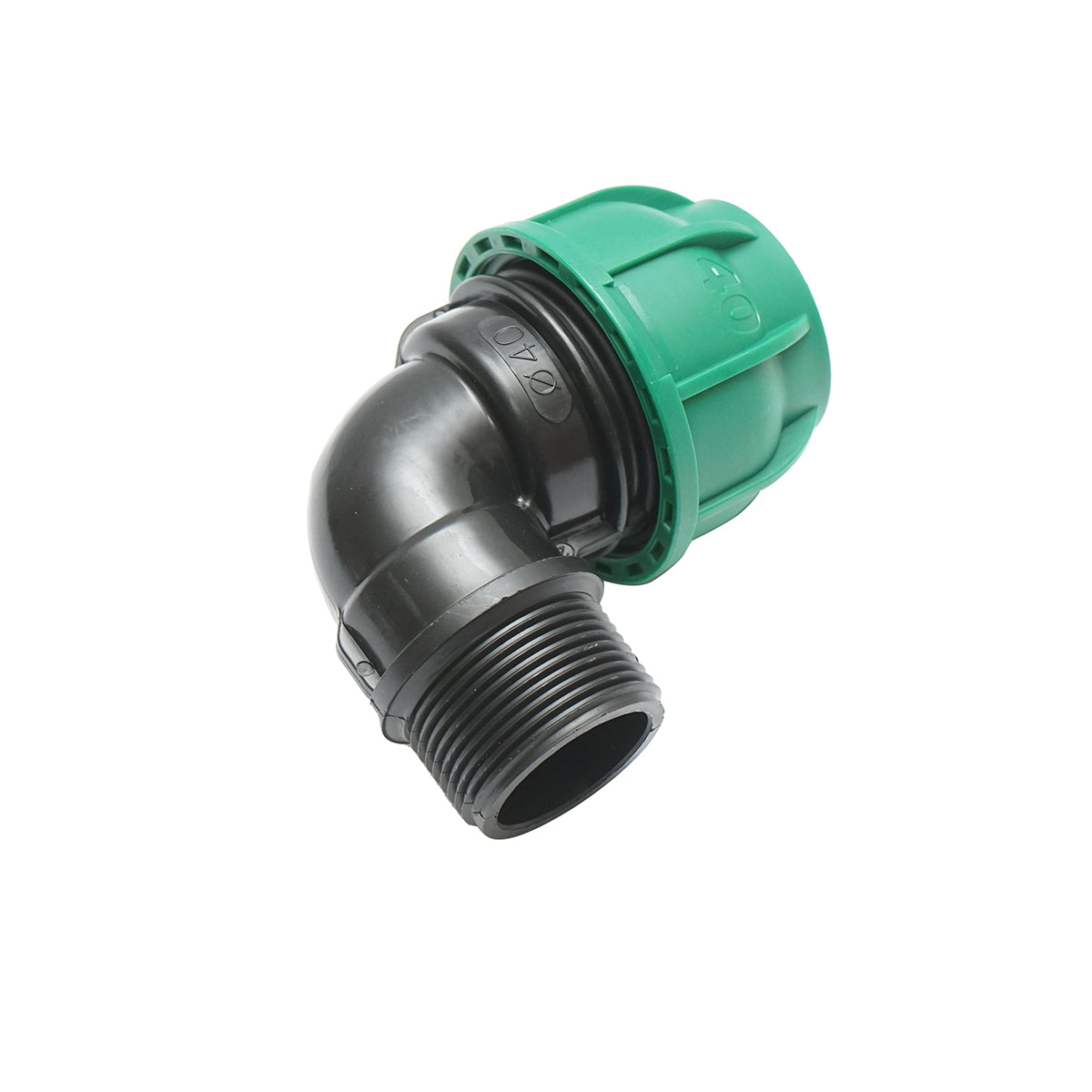 Compression fitting with external thread D40mmx1-1/4 toll, PN10 bar for irrigation systems