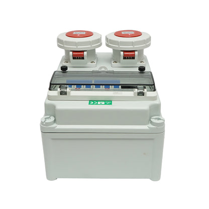 Group socket panel for construction site 2x400V/32A, 6 modules, 340x220x160mm IP67 SUNTREE