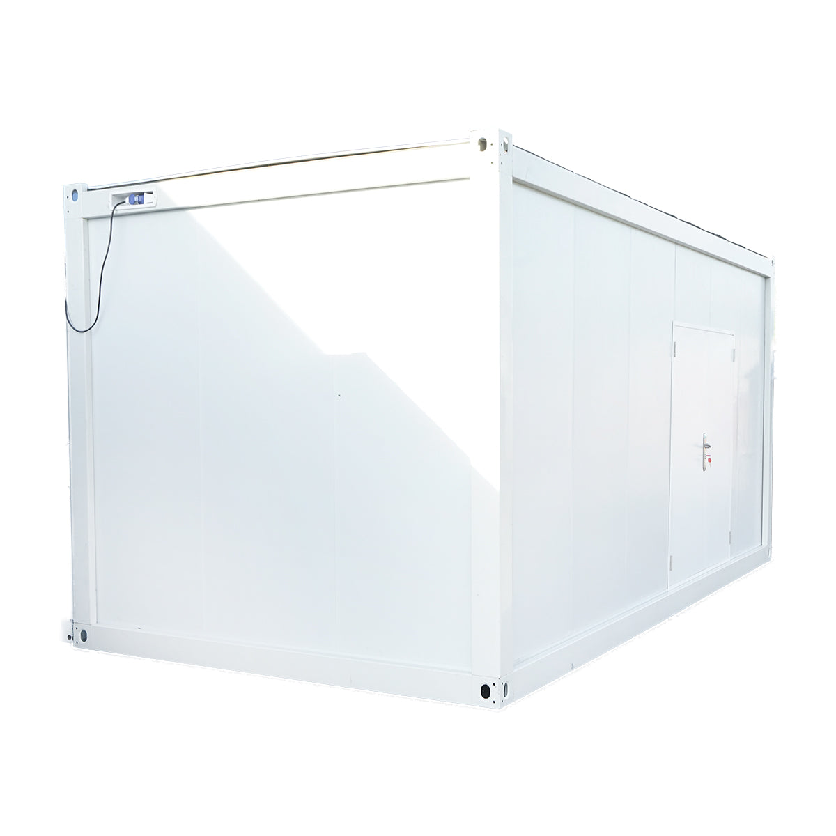 Container type house 600x300x290cm with double door and electrical installation.