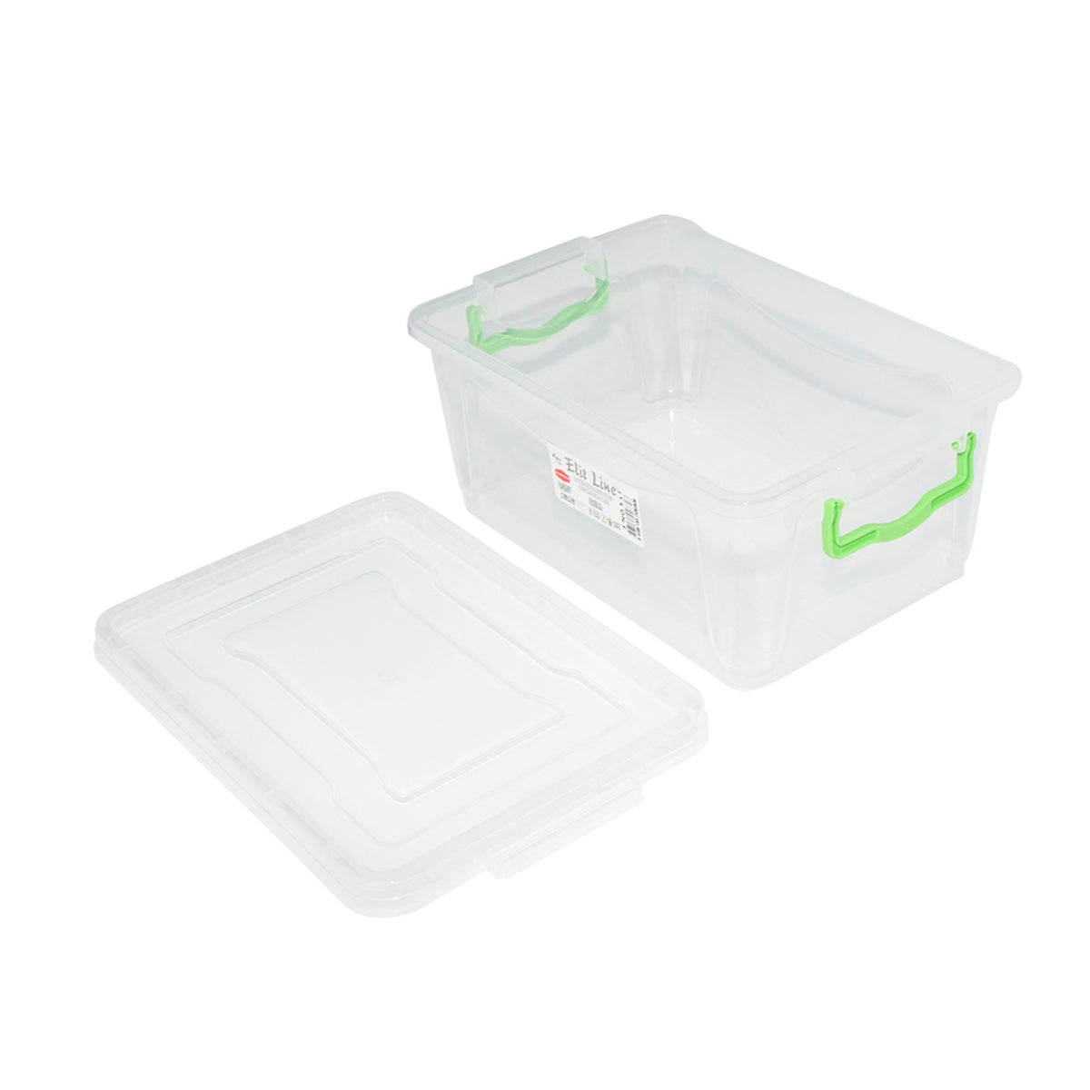 5L storage box with a plastic lid, transparent 305x210x135mm