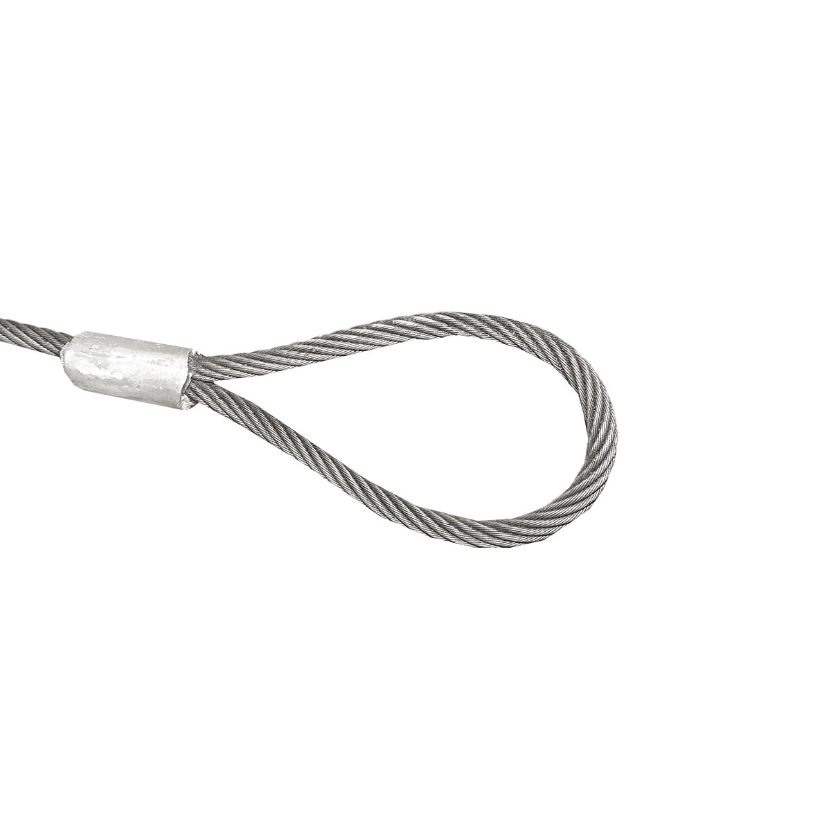 Steel winch cable/rope with a thickness of 16mm and a length of 4m with rings for towing or lifting
