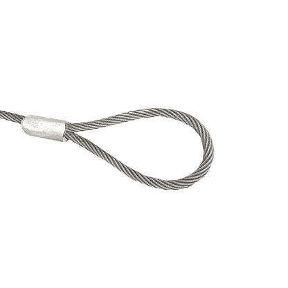 Steel winch cable/rope with a thickness of 16mm and a length of 4m with rings for towing or lifting