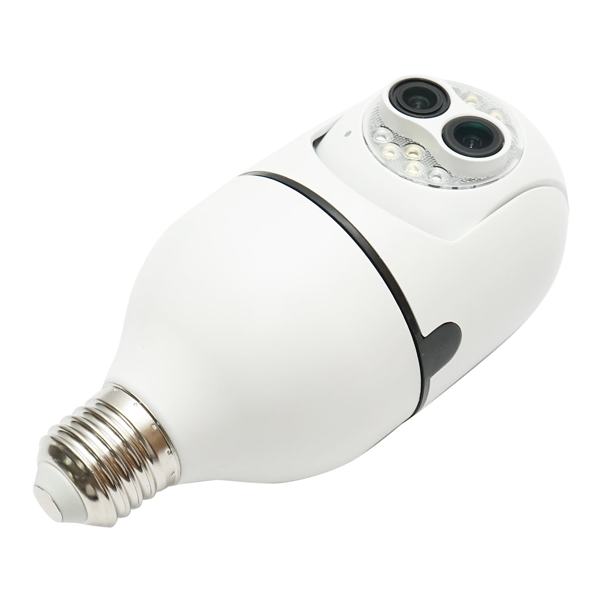 Smart bulb PTZ dual lens surveillance camera, WIFI 2.4G 1080P, E27 bulb type with motion sensor, human detection and iCSee application