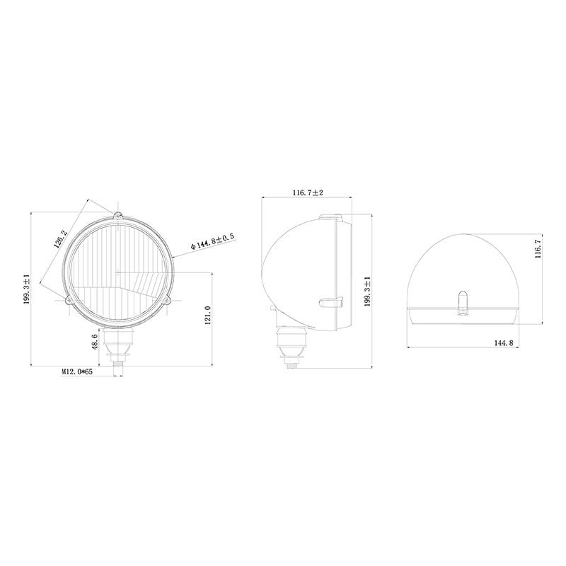Lamp, universal working projector for tractors and agricultural equipment 12V Breckner Germany
