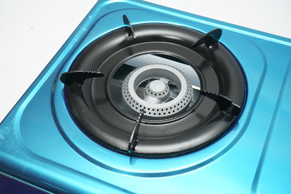 Gas stove, stainless steel with 2 cast iron burners 2.5KW, automatic ignition 715x380x94mm Breckner Germany