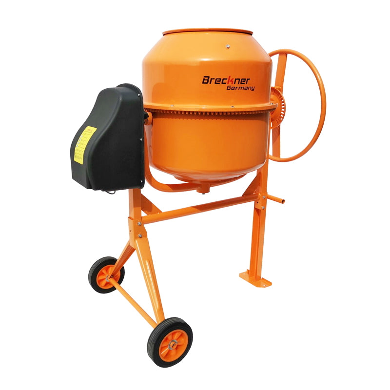 Concrete mixer 800W, bucket volume 200L, gear and crown made of cast iron, 58Kg Breckner Germany