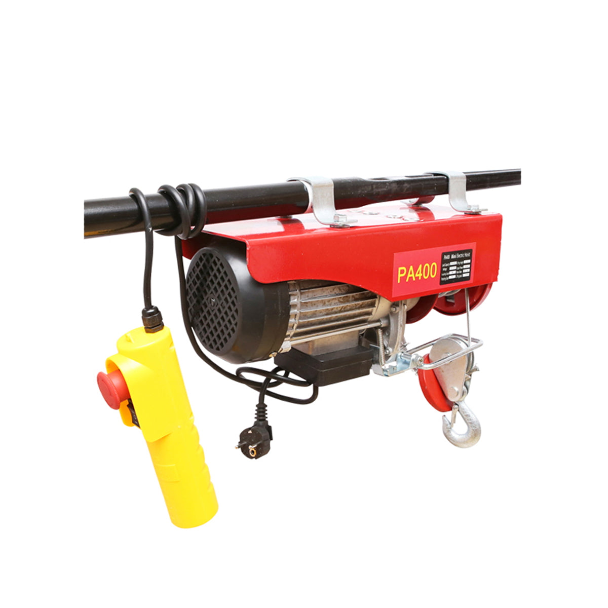 Electric hoist/crane 220V/50Hz 850W, maximum load 200/400Kg, lifting speed 5-10m/min, lifting height 6-12m, IP40 protection