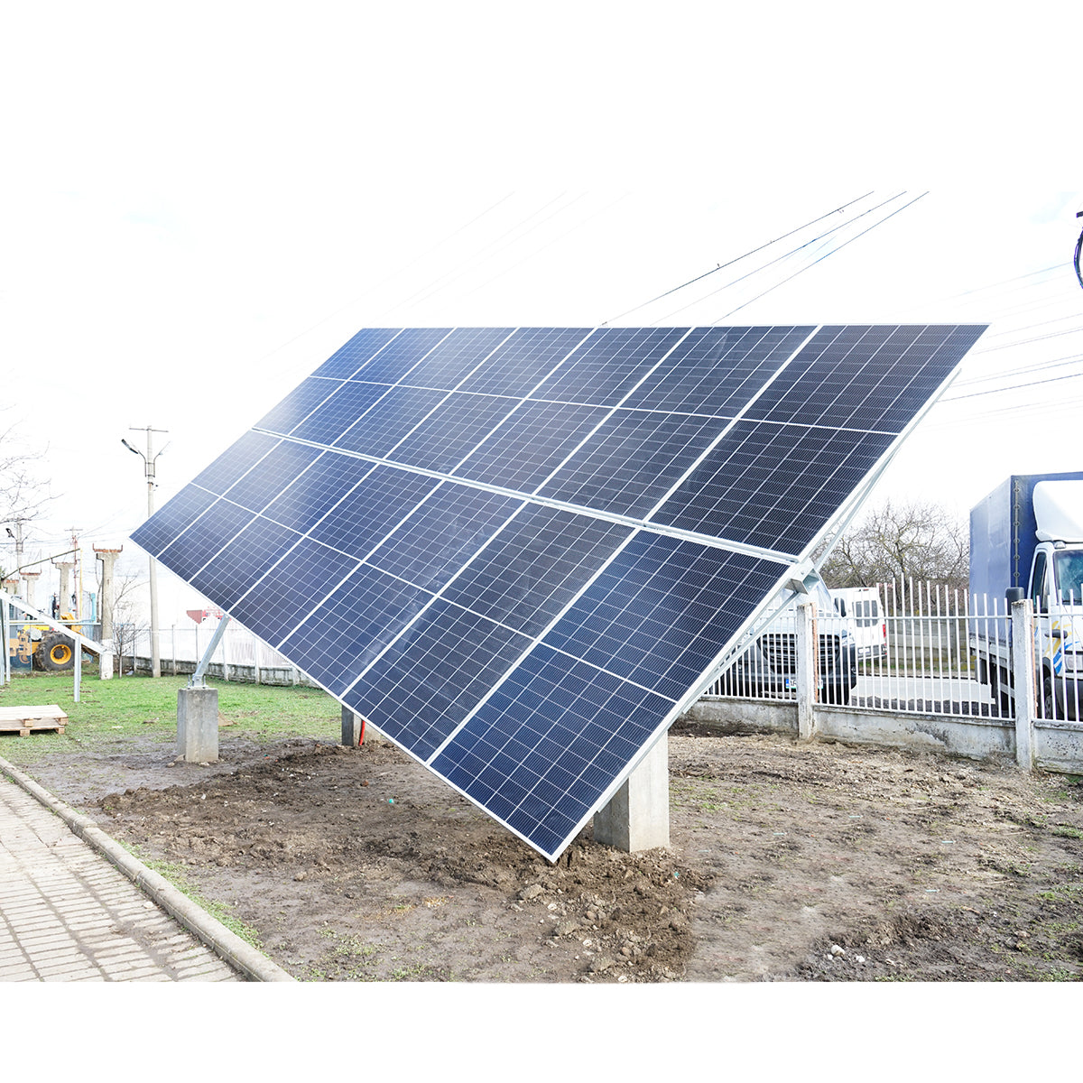 Complete installation system, automatic solar tracker structure 9 KW, east-west 16 panels of 570W Breckner Germany