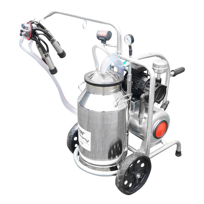 Cow milking machine with 160cc collection group, galvanized chassis, 30L stainless steel tank, 1 station Breckner Germany