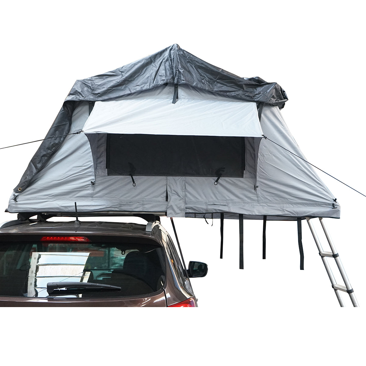 Waterproof car tent for 2 people, attachment to the ceiling with a platform and ladder