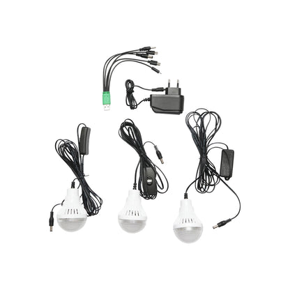 Portable LED lighting kit with 3 bulbs/projector, FM radio, MP3, solar panel and 6V, 4.5 Ah battery for fishing camping GD-8073