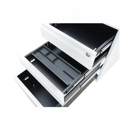 Classifier, metal filing cabinet 3 drawers with wheels 600X390X520mm, RAL7035 Breckner Germany
