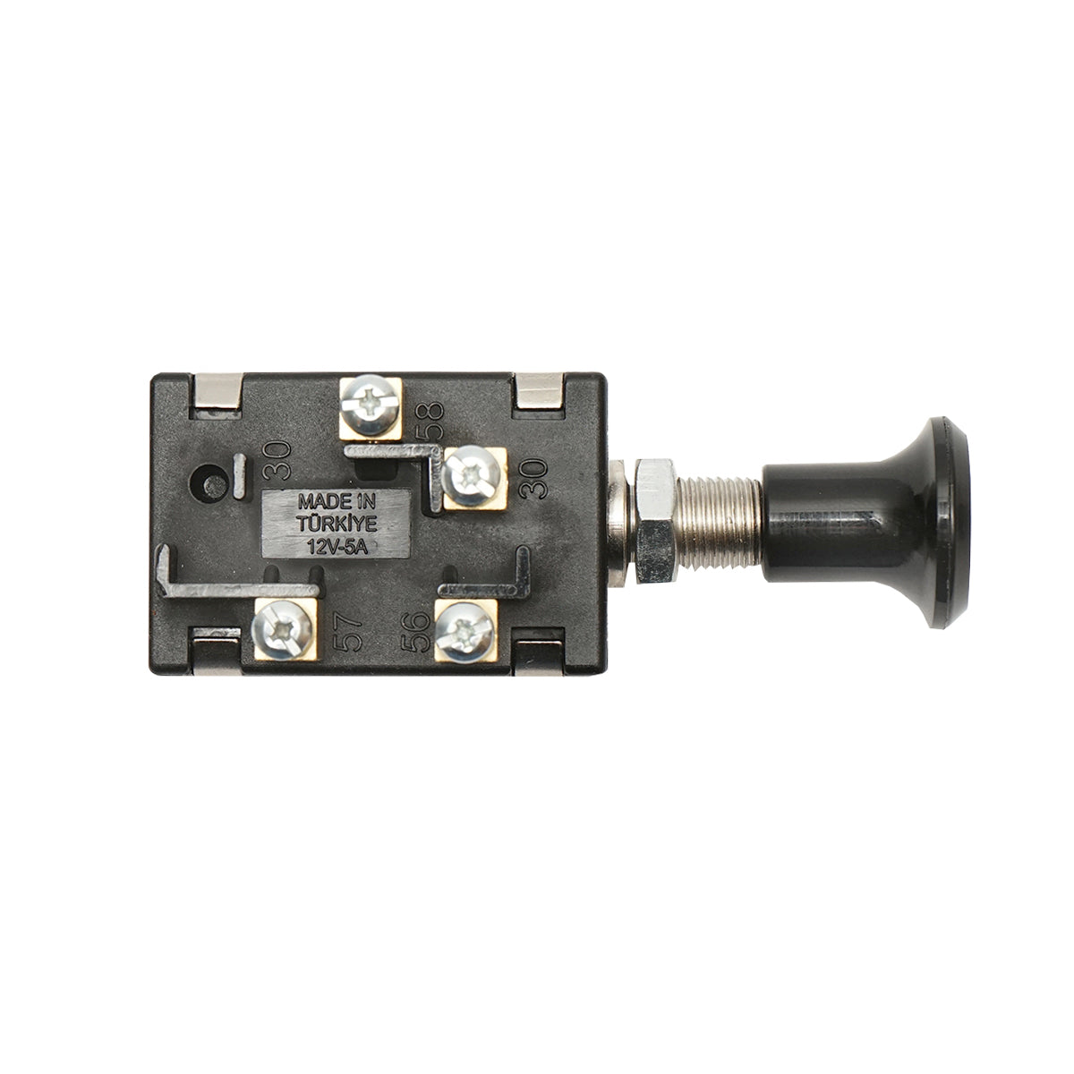 Short on-off switch 12V/5A pull switch with metal fastening nut Breckner Germany
