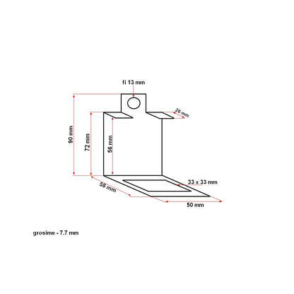 Double arc bracket 50x7.7 33x33