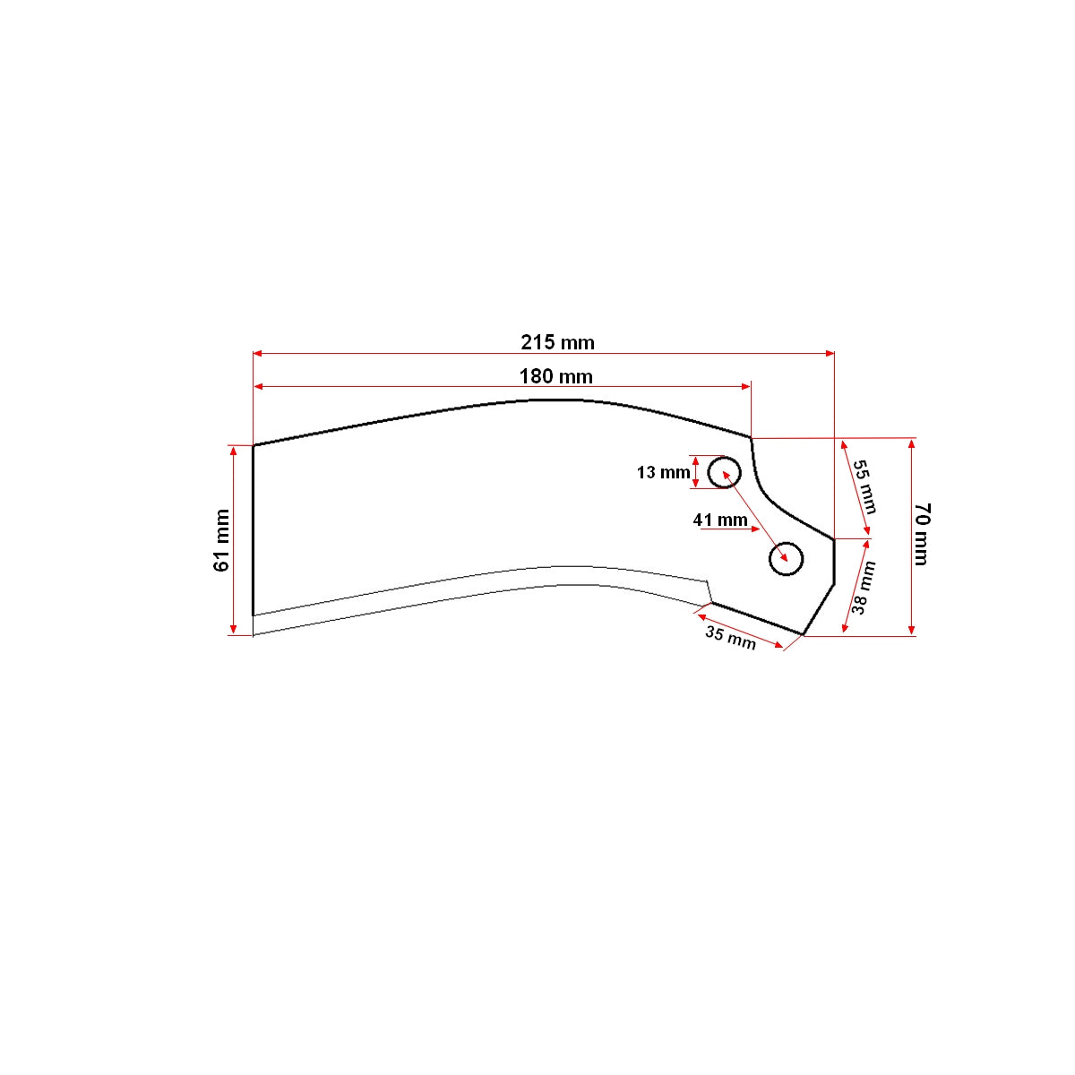 Left knife for TS milling cutter
