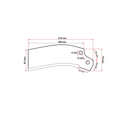 Left knife for TS milling cutter