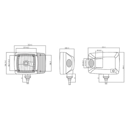 Set of headlamp type lamps with right and left signaling 12V HR-A-023 Breckner Germany