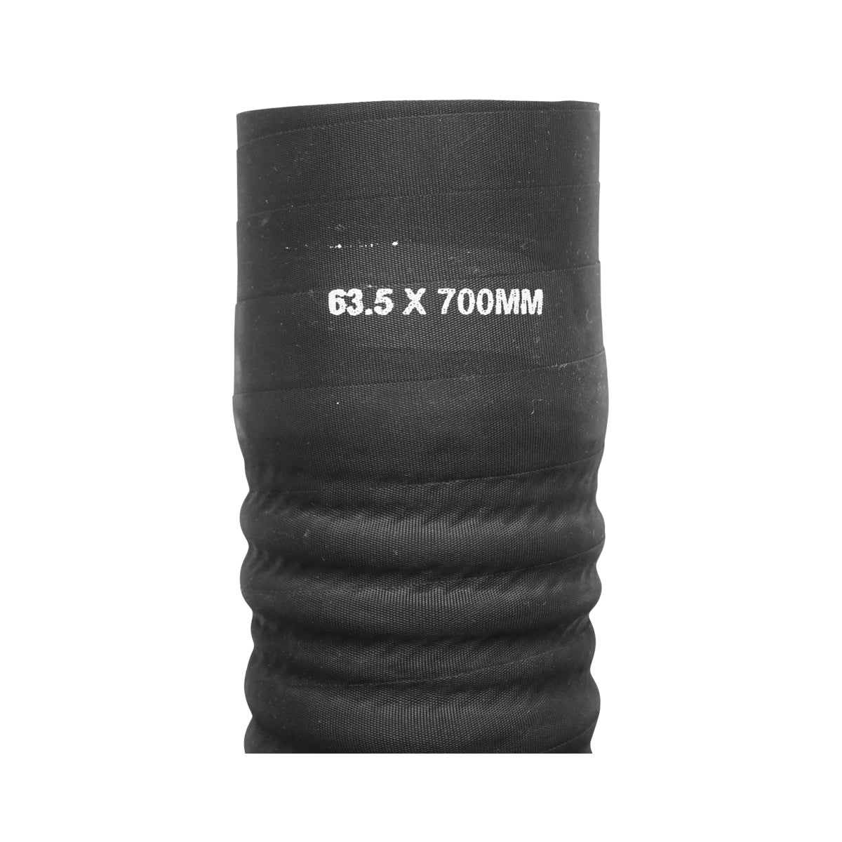 Flexible cooling hose inner diameter 63.5x700mm made of rubber with textile insert and metal spiral, 9 Bar Breckner Germany