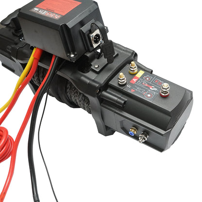 Electric winch with remote control 12V, 6.1T (13500lbs) 6.5HP, synthetic cable 9x24m, 400A Breckner Germany solenoid