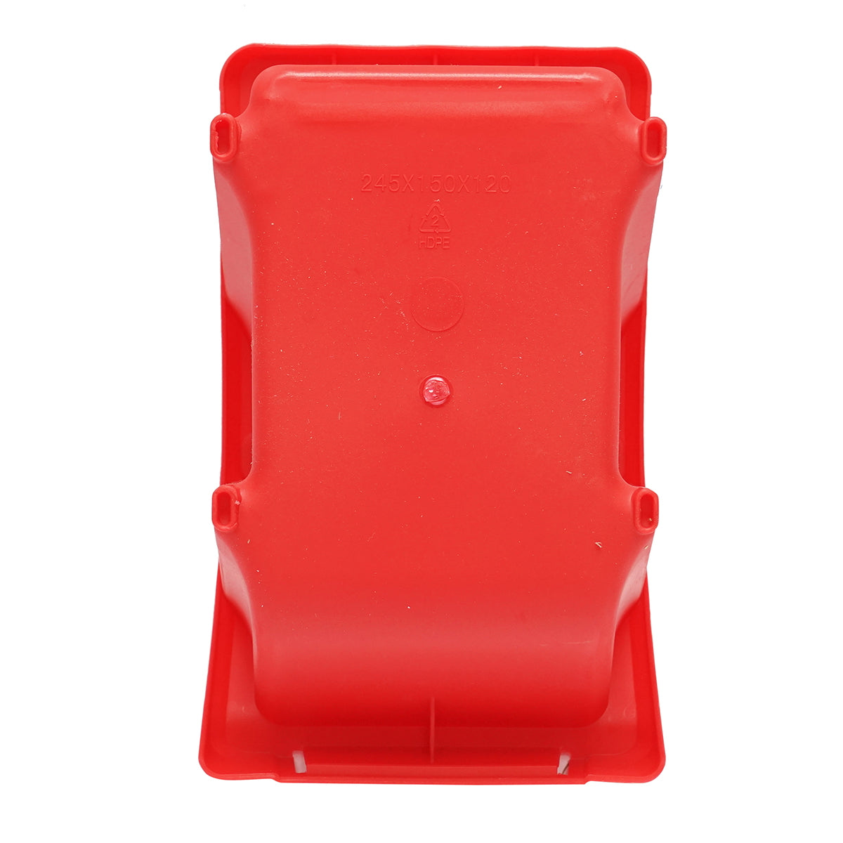 Red plastic storage box 245x155x120mm