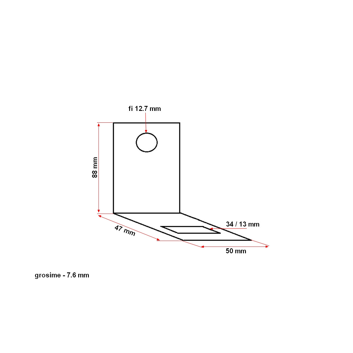 Simple arch bracket 50x7.6 34x13