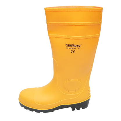 Rubber work boots, yellow, size 44 Crownman