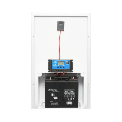 30W solar panel 560x350x135mm with 12V/17Ah battery, 12-24V/10Ah regulator and 2x USB port Breckner Germany