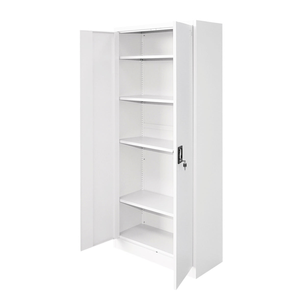 Metal cabinet 1800x800x350mm with 2 secure doors, 4 shelves, gray Breckner Germany