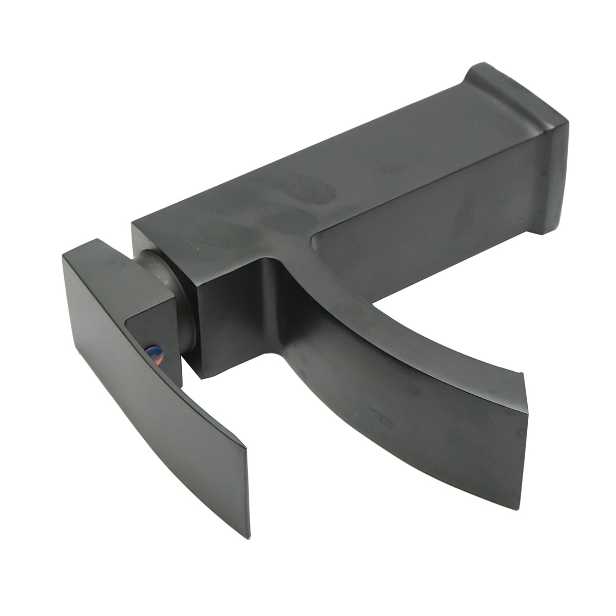 Cascade type sink faucet, single handle, matte black finish, zinc alloy material, accessories included