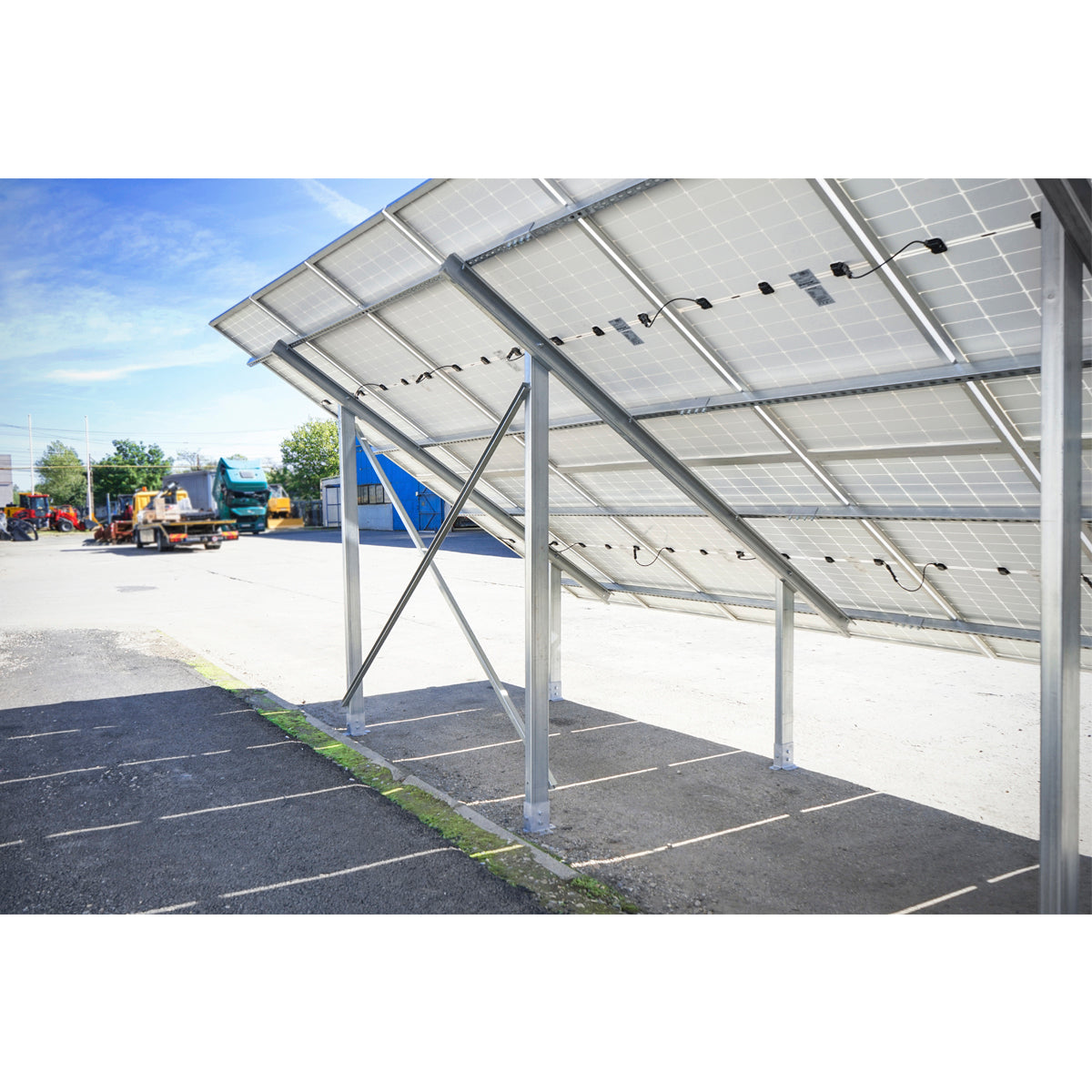 Complete installation system, structure for photovoltaic solar panels on concrete ground 10KW Breckner Germany