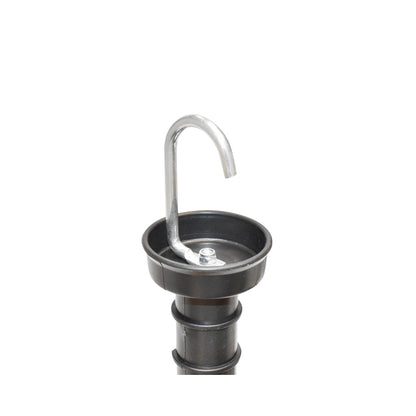 Black gate handle with hook and electric fence arc Mezofarm