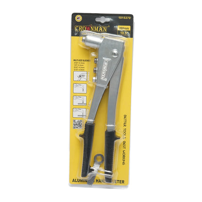 Aluminum snap-on pliers 260mm, 4 interchangeable heads 2.4, 3.2, 4.0, 4.8mm professional Crownman