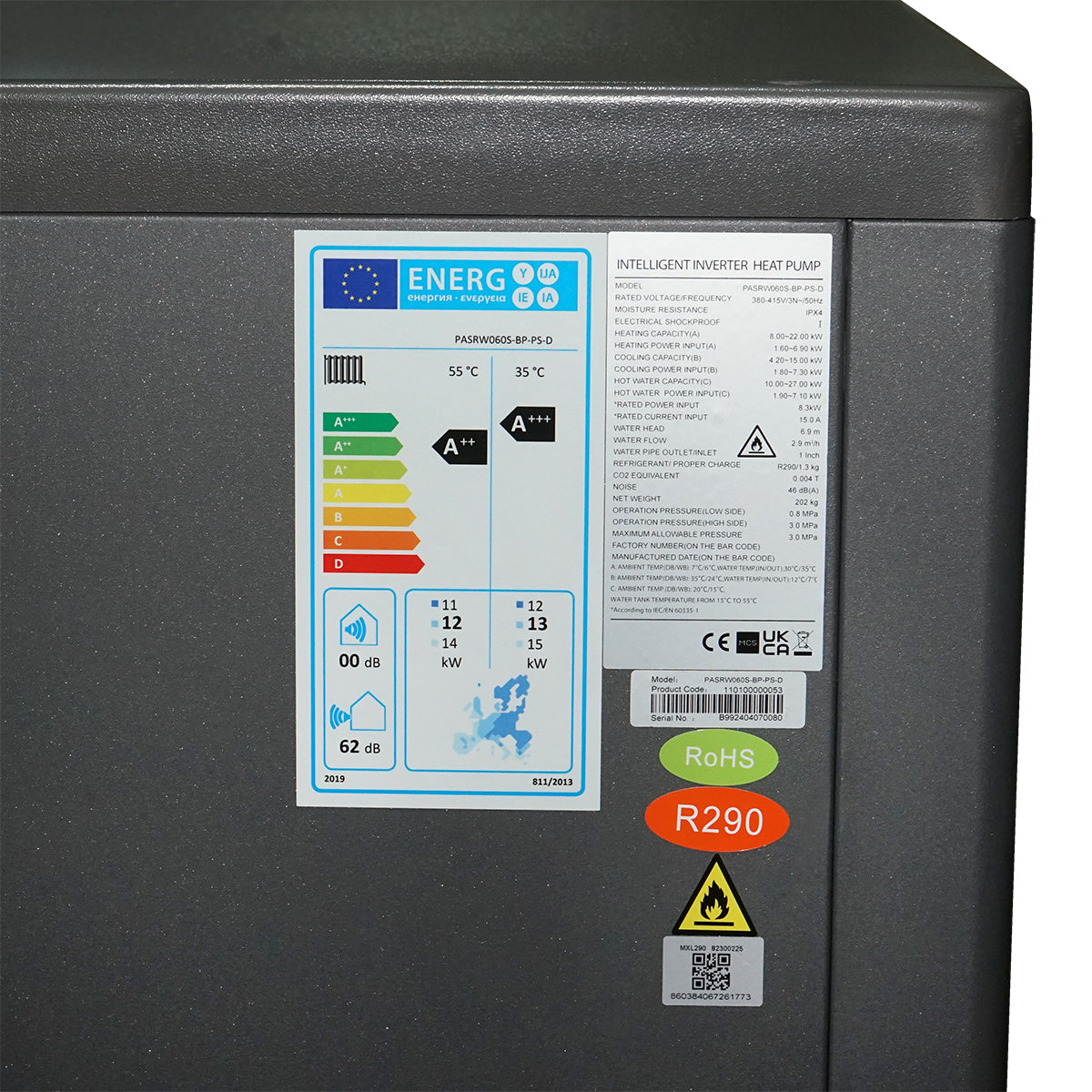 Air-water heat and cooling pump 22 KW, 380V with smart inverter IPX4 PHOENIX