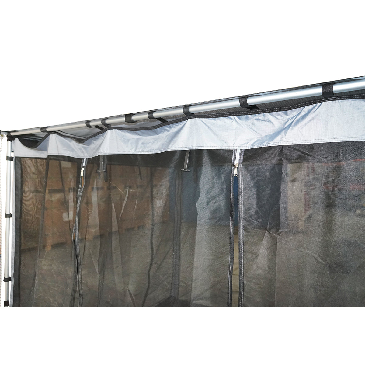 Side car awning 200x250cm, marquee, foldable with ceiling attachment and anti-insect net