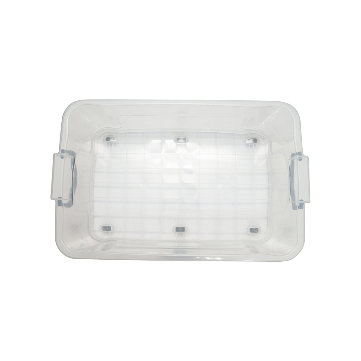 30L storage box with lid and wheels made of transparent plastic 630x400x200mm