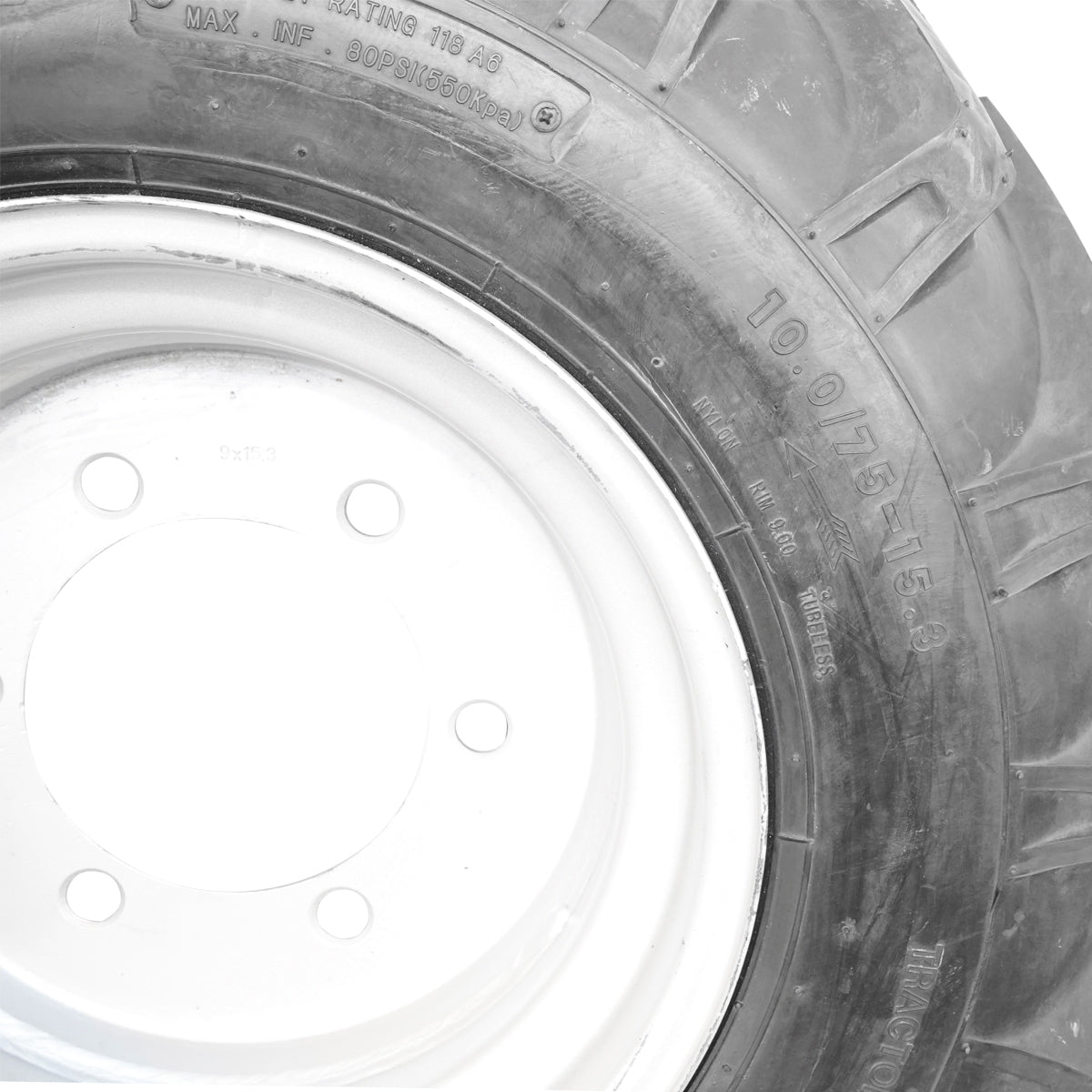 Complete wheel rim with agricultural tire 10.0/75 R 15.3 14PR R1