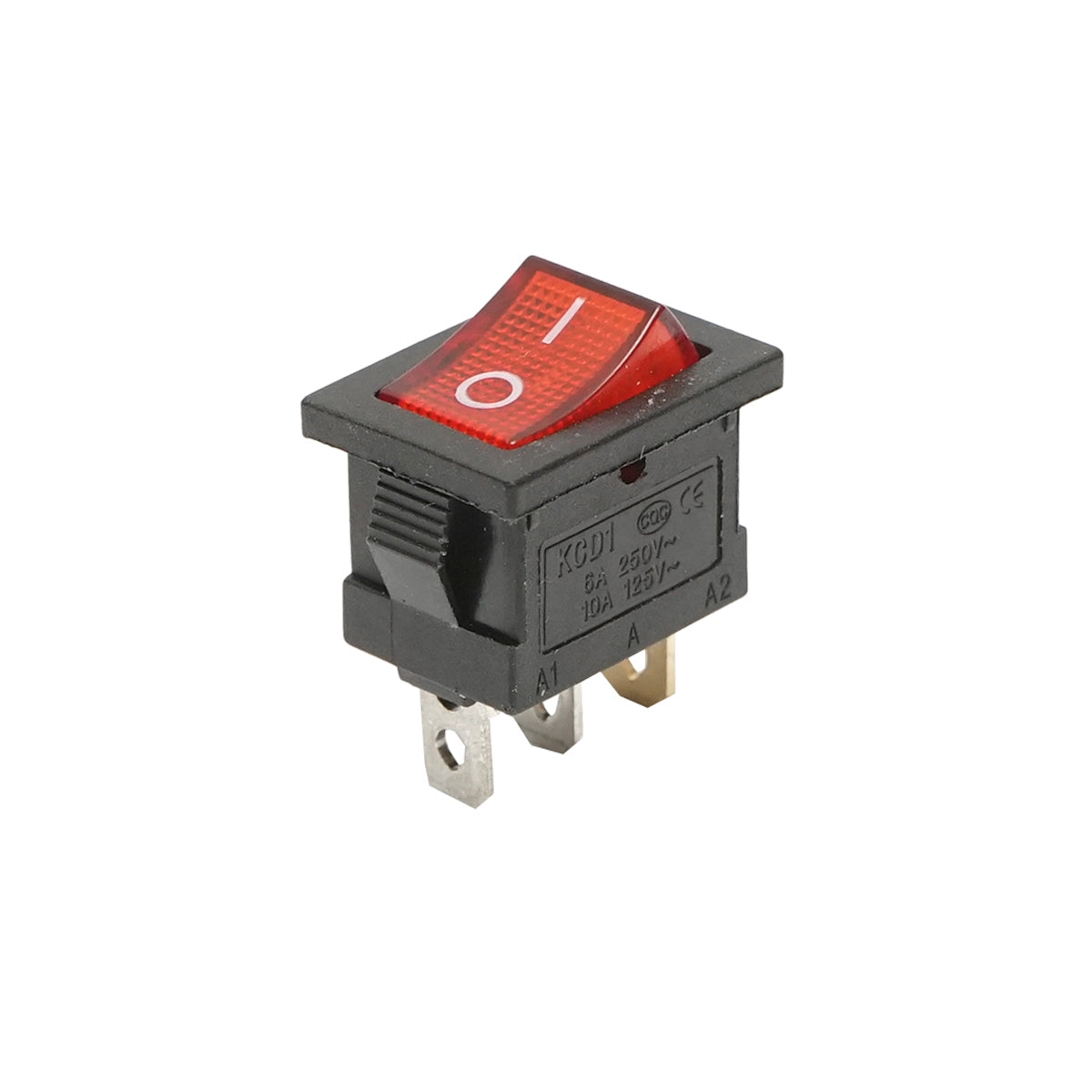 On-off switch button 125V/10A-250V/6A with 3 pins Breckner Germany