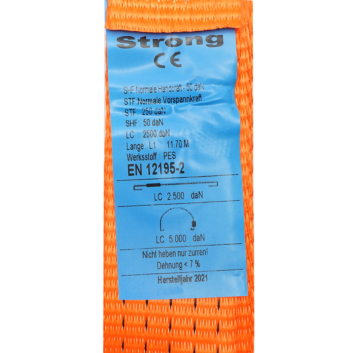 Cargo anchoring strap 12mx50mm 5T (simple ratchet)