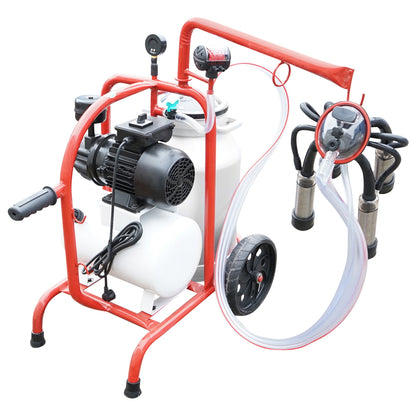 Milking machine for cows with a 160cc collector group, electrostatically painted chassis, 30L aluminum bucket, 1 Breckner Germany station.