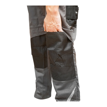 Work pants, polyester with cotton, gray with black, XL Breckner Germany