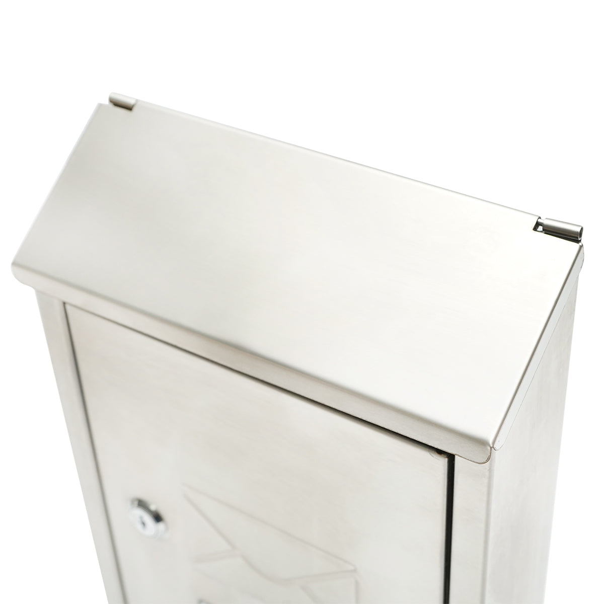 Stainless steel mailbox 320X230X90mm with 2 keys and mounting accessories