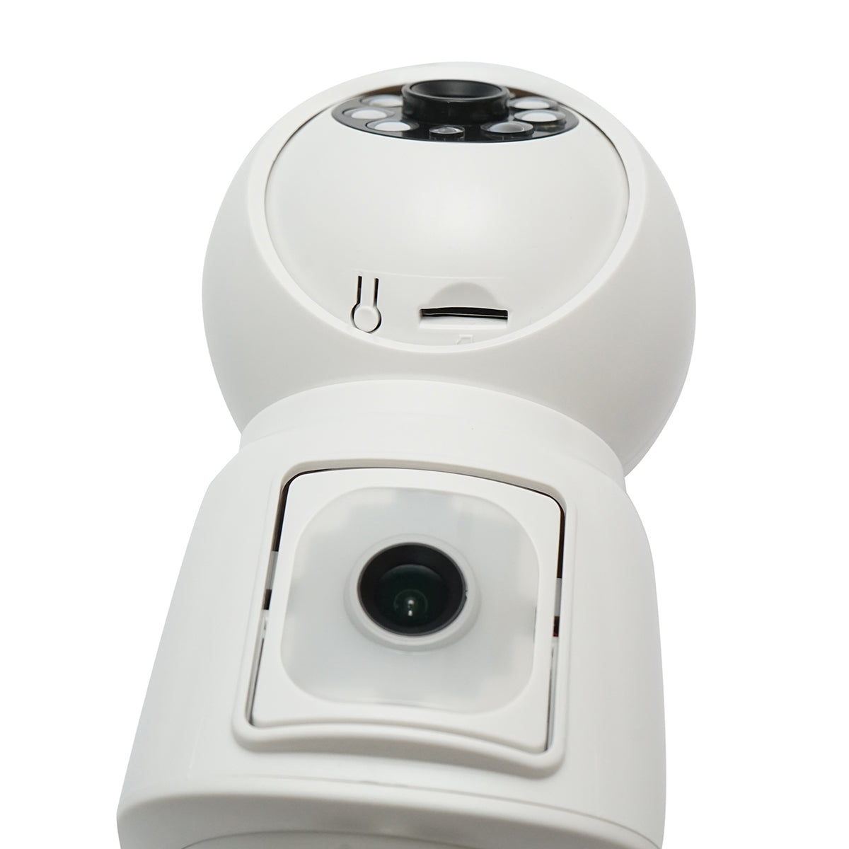 Smart bulb surveillance camera with dual lens 4 MP, 360-degree rotating PTZ, 2.4GHz WIFI, E27 bulb type with motion sensor and iCSee application