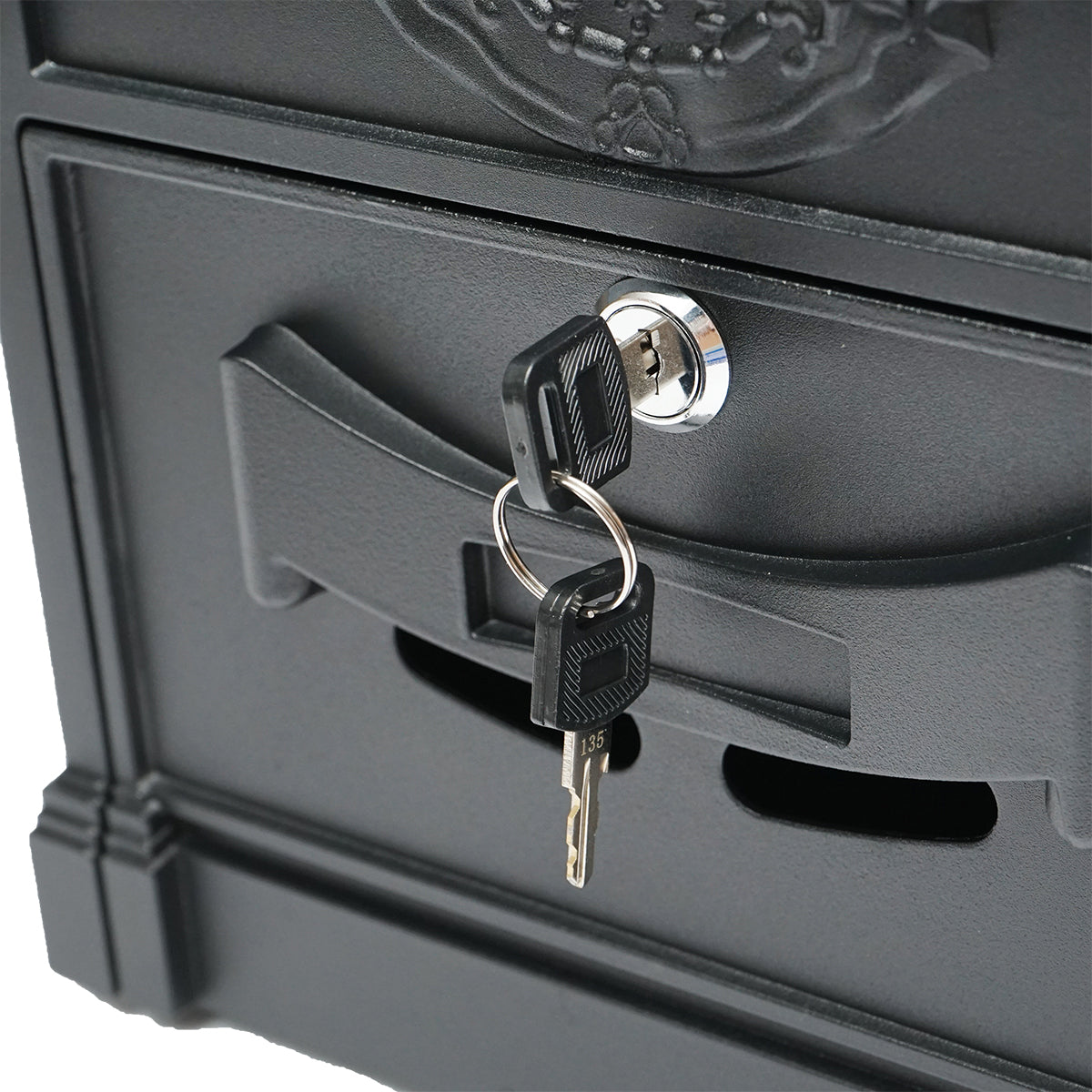 Everest mailbox, anthracite black 410X260X90mm with 2 keys and mounting accessories
