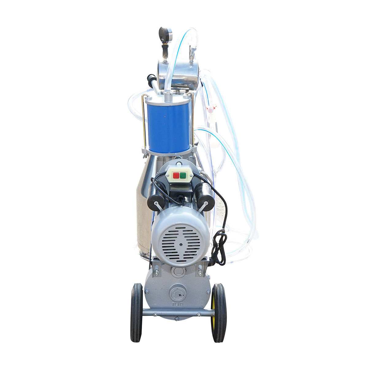 Single post milking machine 550W, 220V stainless steel 25L tank, milking group with 2 suction cups, vacuum pressure 45-50 kPa, pulsations 60-80 cpm